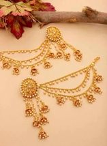 Bollywood Ethnic Pearl CZ Traditional Gold plated Indian Jhumka Jhumki Earrings - £15.02 GBP