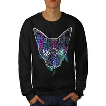Wellcoda Mystic Cosmos Animal Cat Mens Sweatshirt, Cute Casual Pullover Jumper - £24.17 GBP+