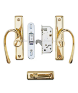 Andersen Gliding Door French Curved Handles Set in Bright Brass DISCONTI... - $649.95