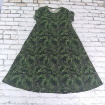 Lularoe Dress Womens XXS Green Floral Palm Tropical Simply Comfortable Pockets - £15.68 GBP