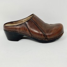 Dansko Womens Brown Leather Slip On Clog Mule Size 37 Size 6.5 - $36.58