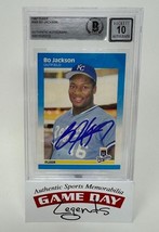 Bo Jackson Autographed 1987 Fleer Baseball #369 Royals RC Trading Card BAS 10 - £503.07 GBP