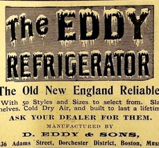 The Eddy Refrigerator New England 1894 Advertisement Victorian Appliance... - £10.19 GBP