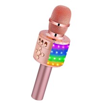 Wireless Bluetooth Karaoke Microphone With Controllable Led Lights, Port... - £48.69 GBP