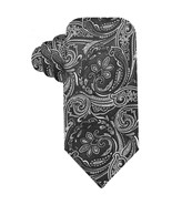 GEOFFREY BEENE Black Gray White Color Paisley Polyester Silk Blend Tie - £15.72 GBP