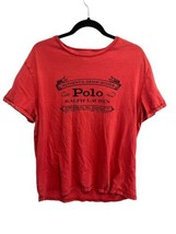 POLO Ralph Lauren Mens T Shirt Orangey Red Spell Out Logo Casual Sz Large - £9.93 GBP