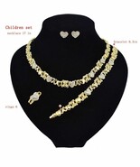 HUGS &amp; KISSES children xo set Necklace bracelet earrings ring gold fille... - $558.70 MXN