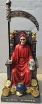 Grim Reaper Santa Muerte Chair Owl Money Scythe Globe Fantasy Figurine #2 - £30.84 GBP