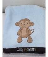 Carter&#39;s Just One You Silly Monkey Baby Blanket Blue Brown tan soft plus... - $833.79 MXN