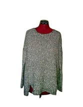 John &amp; Jenn Anthropologie Sweater Women Size Large 1/2 Zip Back Side Split - £26.08 GBP