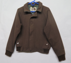 Vintage 80s The North Face USA Wool Zipper Brown Tag Label Bomber Ski Coat Sz M - £63.82 GBP