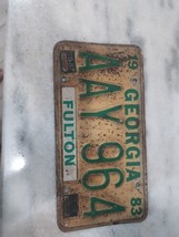 Vintage 1983 Georgia Fulton County License Plate AAY 964 Expired - £9.30 GBP