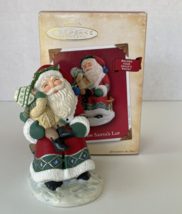 Hallmark Sittin&#39; On Santa&#39;s Lap Ornament Child Recorded Voice Santa Chri... - $9.74
