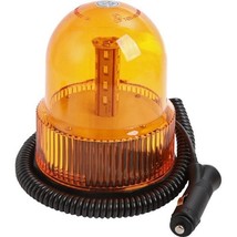 REVOLVING AMBER SAFETY BEACON LIGHT VEHICLE LAMP BULB 12 V MAGNETIC BASE... - $21.01