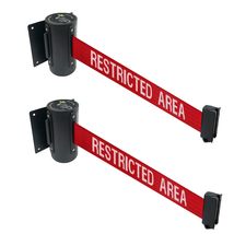 2 pcs Package Retractable Fixed Wall Mounted Queue Safety Belt Barriers with Ste - £35.60 GBP+