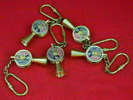 Lot Of 4 Nautical Brass Bell Key Chain Collectible Marine Nautical Key Ring - £23.74 GBP