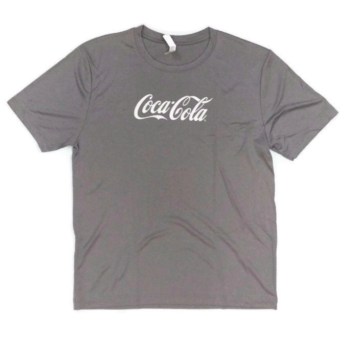 Primary image for Coca-Cola Gray Sport Fabric Tee T-Shirt w/White Logo 2XL   2X-Large