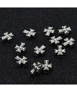 10 Cross Beads Antiqued Silver Spacers Metal Religious Catholic Findings... - $4.94