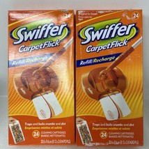 Swiffer Carpet Flick Refill Lot 0f 2 - 24 Count Per Box - 48 Cleaning Ca... - £31.12 GBP
