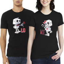 Nwt Robots Cute Love Couple Matching Valentine&#39;s Crew Neck Short Sleeve T-SHIRT - £9.40 GBP