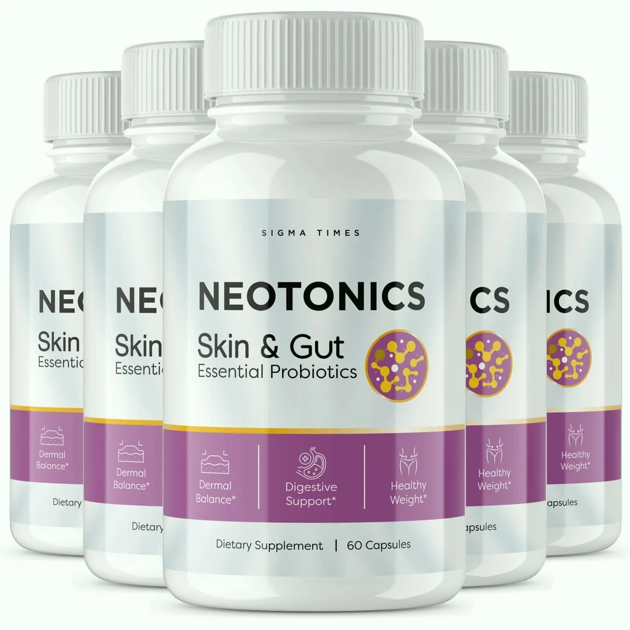 (5 Pack) Neotonics Skin &amp; Gut, Neotonics Skin Gut Probiotics, Neptonics Reviews - £95.75 GBP