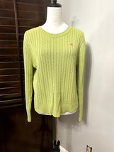 Duck Head Womens Pullover Sweater Green Long Sleeve Jewel Neck Cable Knit M - £11.06 GBP