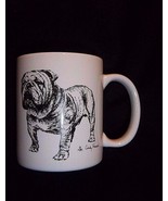 Black White BULLDOG Bull Dog MUG Vtg Cindy Farmer Artist 1985 ROSALINDE - $24.21