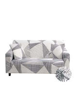 Anyhouz 3 Seater Sofa Cover White Geometric Style and Protection For Liv... - £40.85 GBP