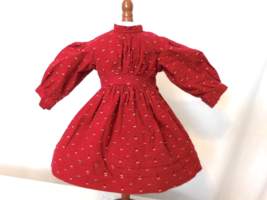 Pleasant Company American Girl Doll Kirsten Red Print Long Sleeve School Dress - £31.26 GBP