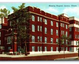 Blessing Hospital Building Quincy Illinois IL Linen Postcard Y6 - $3.91