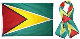 K&#39;s Novelties Wholesale Combo Set Guyana Country 3x5 3x5 Flag and 8&quot;x6... - £9.48 GBP