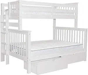 Bedz King Bunk Bed, Twin Over Full, White - $1,193.99