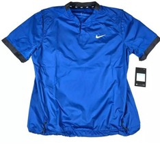 Nike Softball Women L Large AV6696-493 Blue Black Rain Pullover Short Sl... - £19.70 GBP