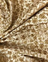 Embroidered Viscose Silk Fabric in Beige Fabric, Gown Dress Fabric - NF848 - $12.49+