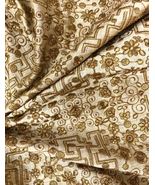 Embroidered Viscose Silk Fabric in Beige Fabric, Gown Dress Fabric - NF848 - $12.49+