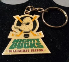 Mighty Ducks Hockey Inaugural Season Keychain Glazed Front 1993 - £13.23 GBP