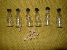 6 PACK CORKED GLASS VIAL BOTTLES SALE Capped 1oz Ready to be Filled Smal... - $184.88 MXN