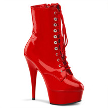 PLEASER Sexy Stripper Dancer 6&quot; High Heels Platform Red Ankle Boots DEL1020/R/M - £68.69 GBP