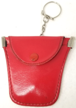 Coin Purse Keychain Red Vinyl 1960s Vintage Snap Close - $18.95