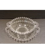 Imperial Candlewick Double Handled Beaded Bowl &amp; Plate Clear Glass - $30.74 CAD