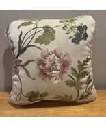Croscill Daphne Throw Pillow Square Embroidered Beige Floral 17x17” - $39.59