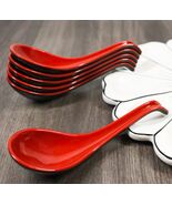 Contemporary Red Black Melamine Asian Soup Spoons With Ladle Hook Pack O... - €14,57 EUR