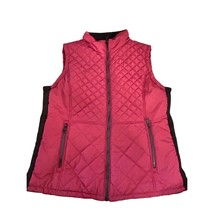 Andrew Marc women&#39;s Puffer Vest Maroon &amp; Black Full Zip Pockets Size XL - $14.99
