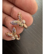 585 14K RG Stamped Natural Zircon Mini Butterfly Stud Earrings - $56.83 CAD