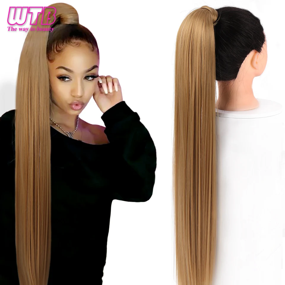 WTB Synthetic Wrap Wround Ponytail Hair Extension Long Straight Women&#39;s ... - £11.12 GBP+
