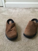 Lands&#39; End Women&#39;s Slip On Brown Suede Leather Clog Mule Shoes Size 8  - $36.63
