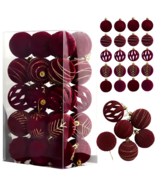 30PCS 6CM Red Velvet Christmas Balls Tree Ornaments Xmas Decorations Hom... - €53,42 EUR