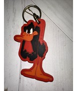 Daffy Duck Warner Brothers rubber vintage 1990s keychain w/ ring - £9.31 GBP