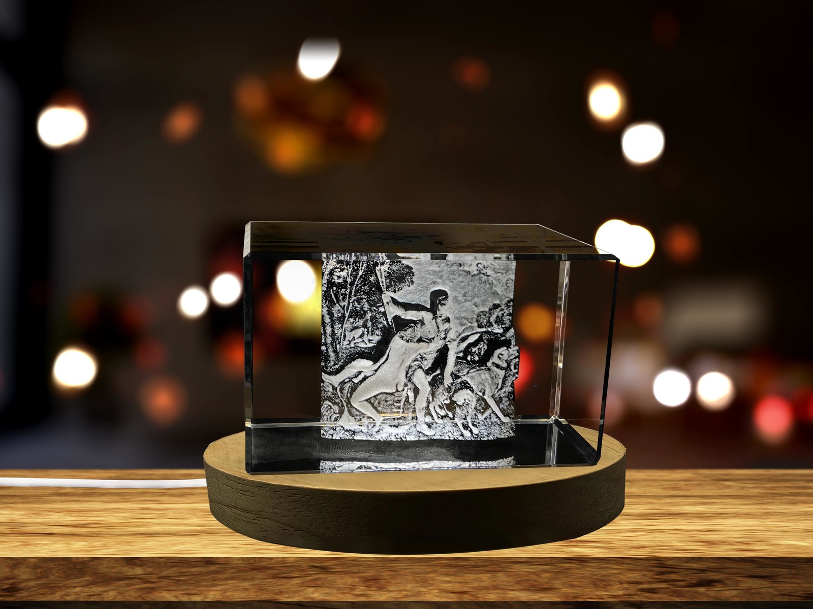LED Base included | Aphrodite 3D Engraved Crystal Keepsake/Gift/Decor