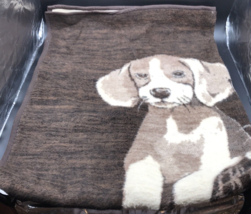 VTG Veloursdecke Dolan Dogs Puppy Cats Kittens Throw Blanket Brown 56&quot; x... - £32.88 GBP